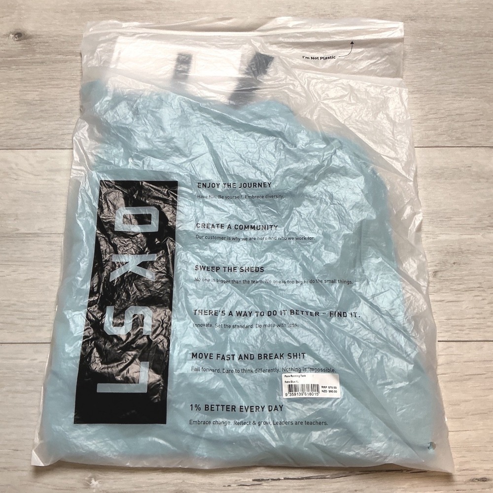 LSKD Pace Running Tank Mens XL Retro Blue New With Tags - Picture 3 of 9